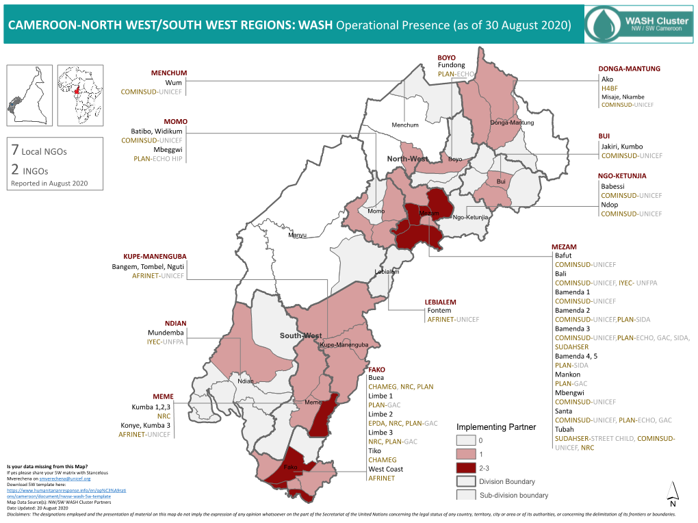 Cameroon-North West/South West Regions:Wash