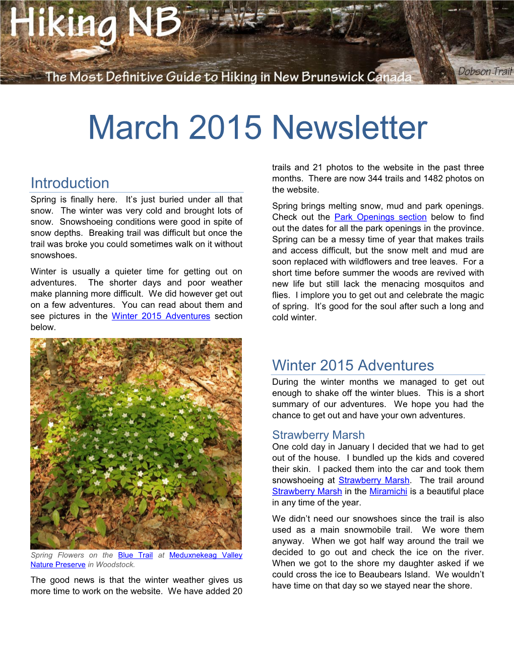 March 2015 Newsletter