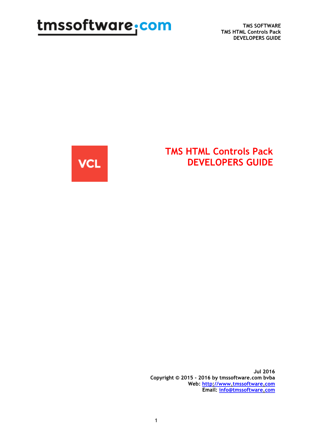 TMS HTML Controls Pack DEVELOPERS GUIDE
