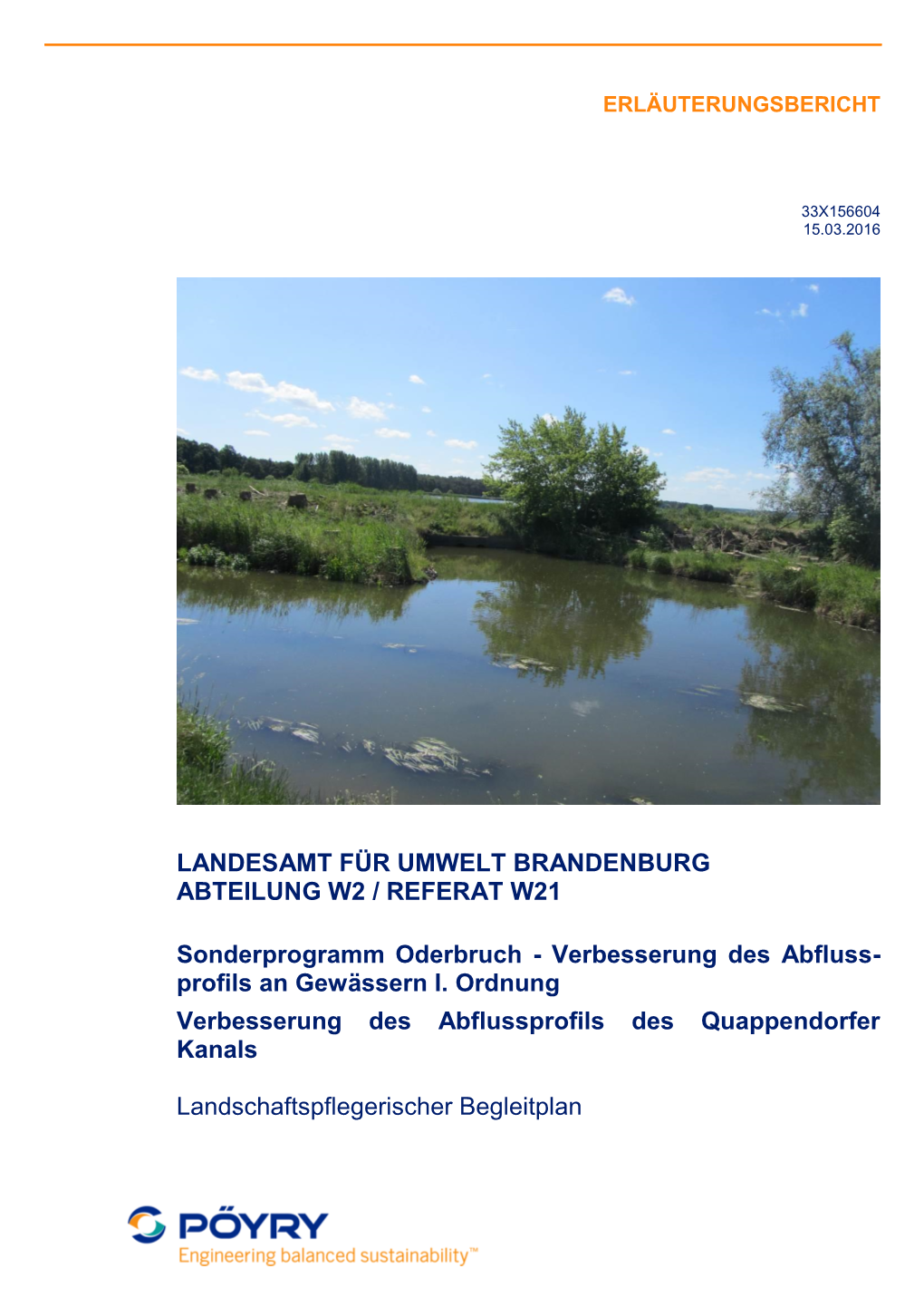 Landesamt Für Umwelt Brandenburg Abteilung W2 / Referat W21