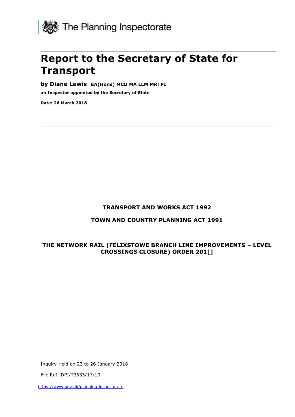 Felixstowe Branch Line Improvements – Level Crossing Closure