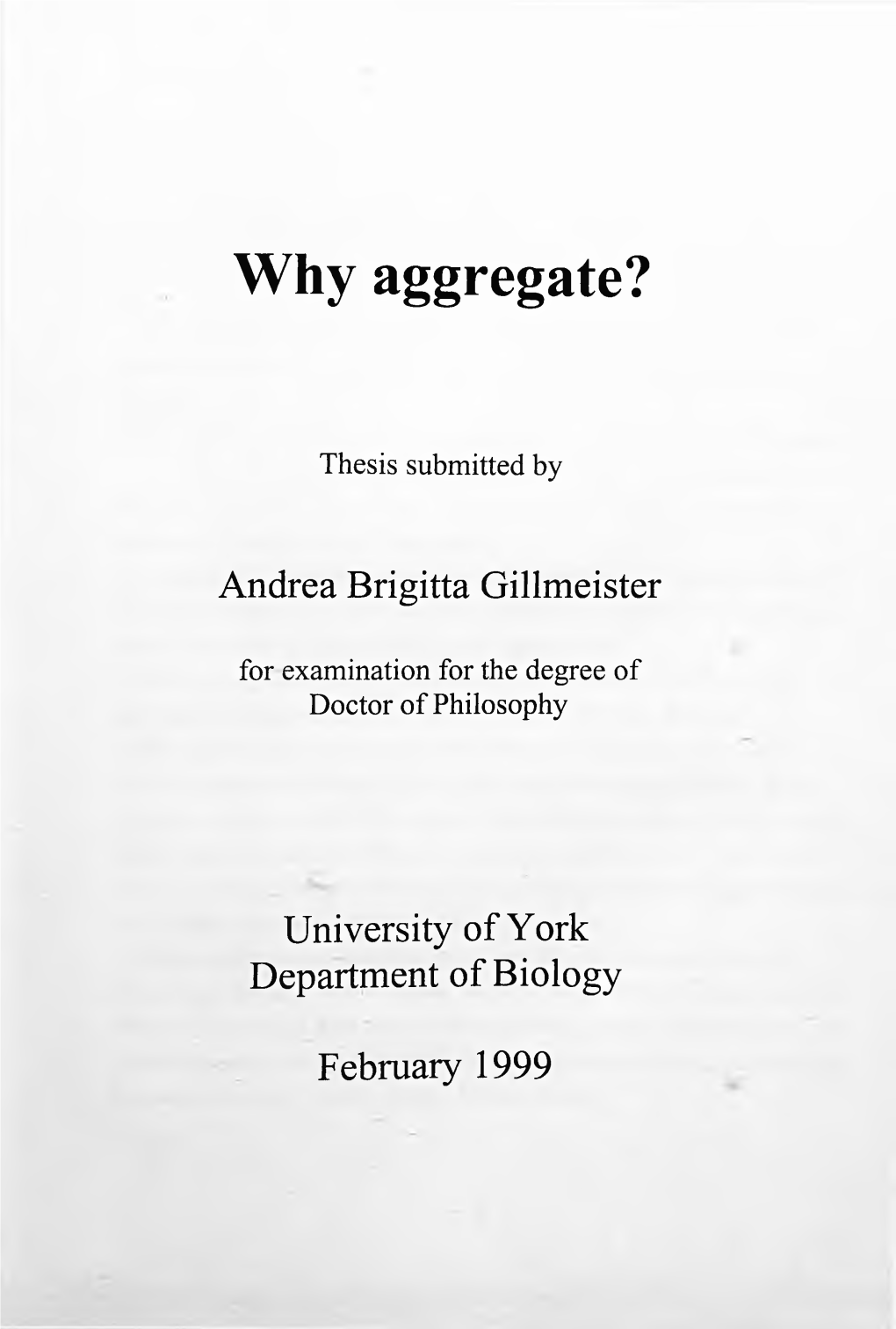 Why Aggregate?