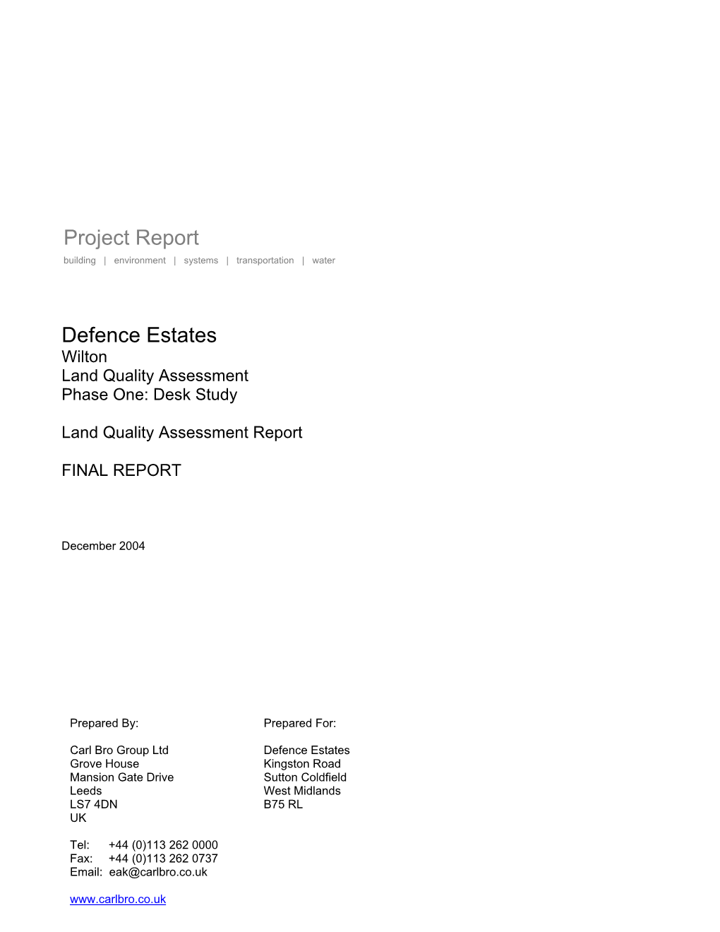 Land Quality Assessment Dec 2004