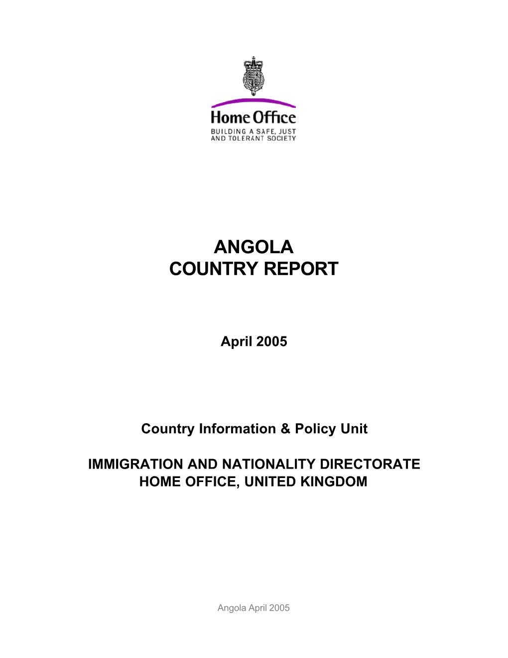 Angola Country Report