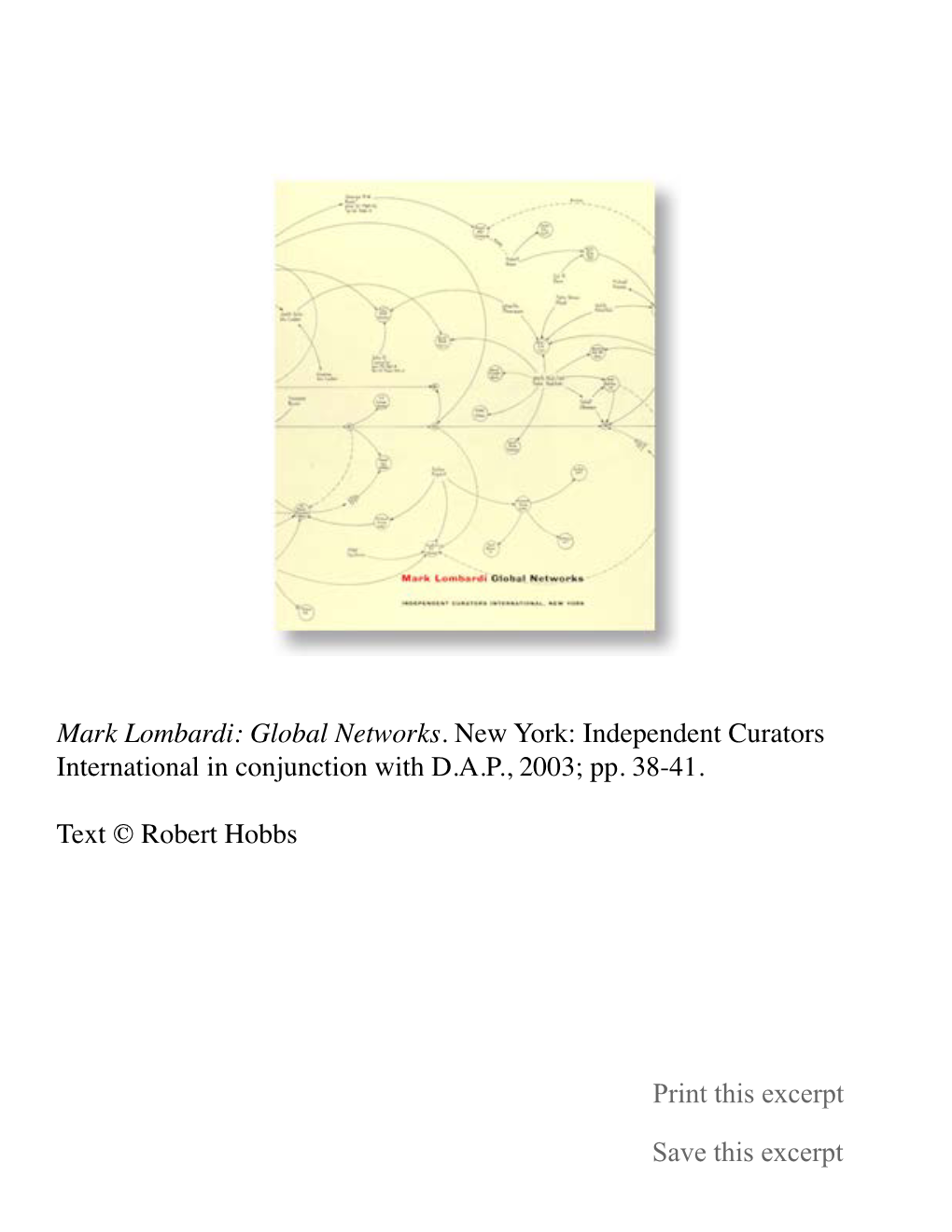 Mark Lombardi: Global Networks