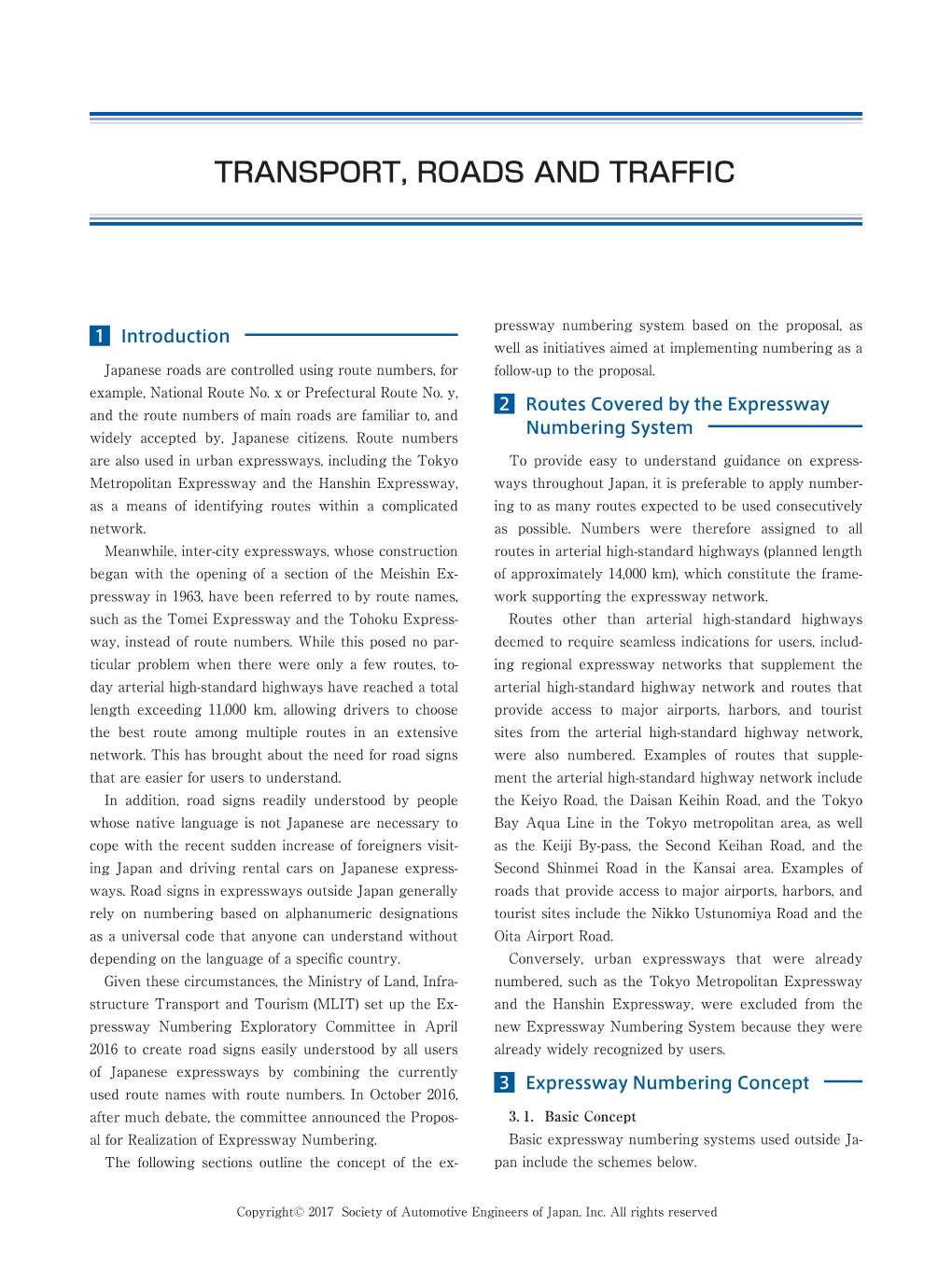 Transport, Roads and Traffic