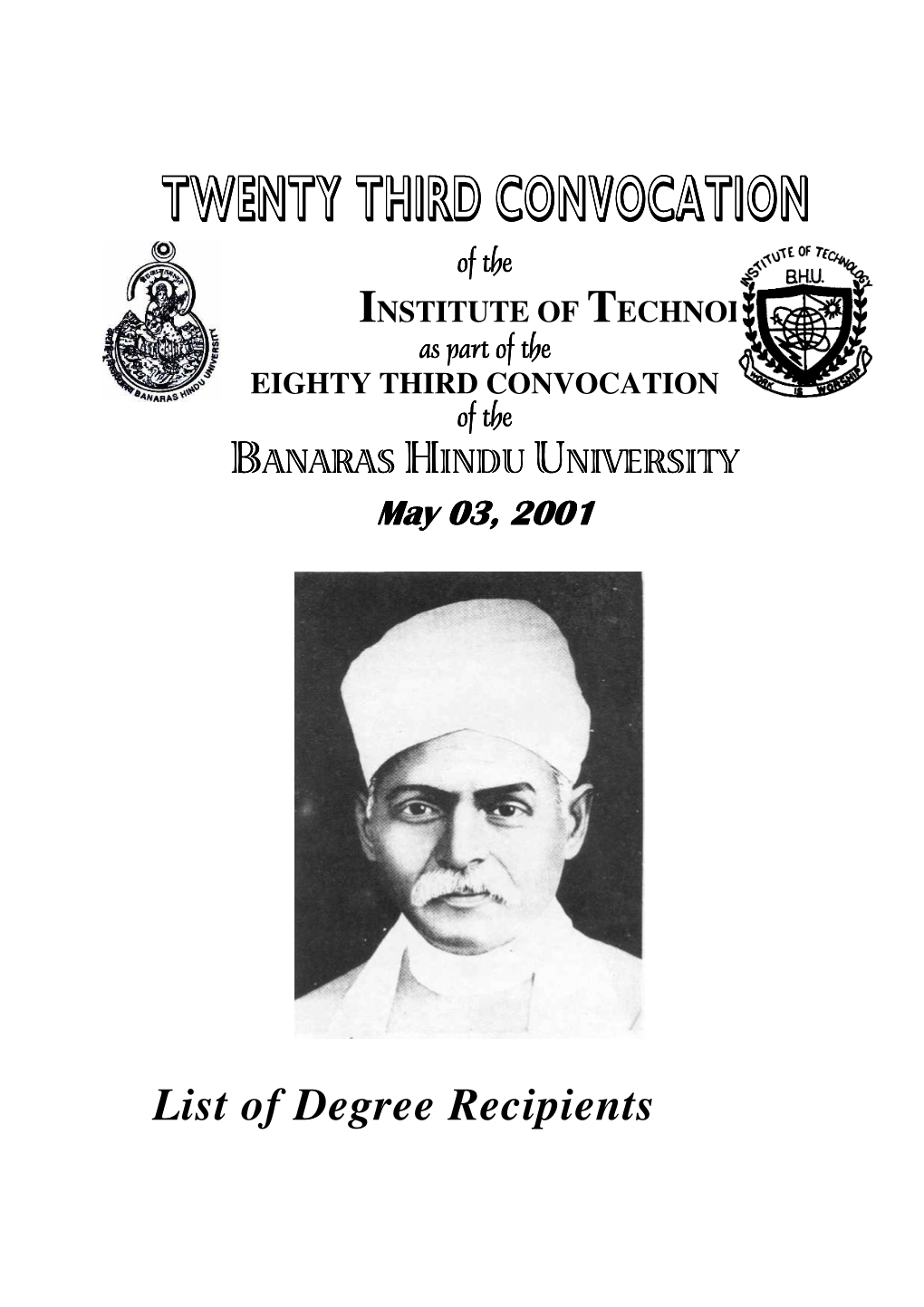 List of Degree Recipients