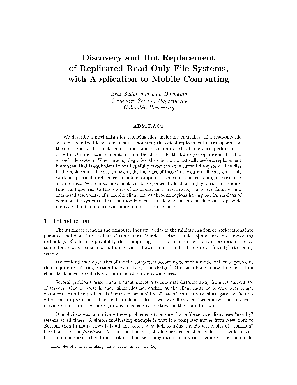 Discovery and Hot Replacement of Replicated Read-Only File Systems