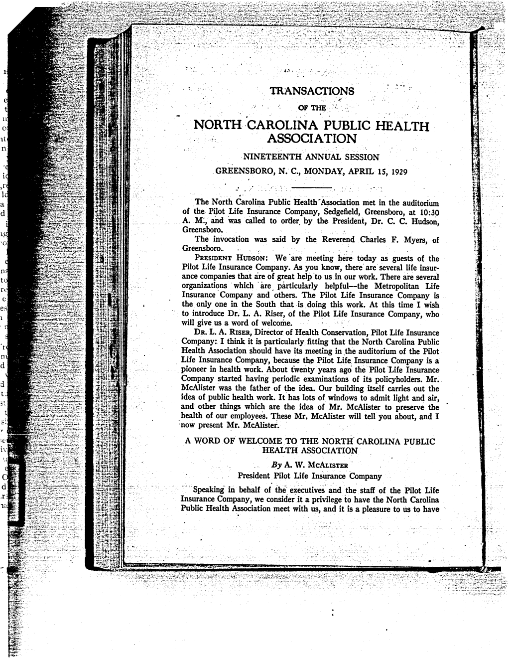 1929 Nineteenth Annual Meeting