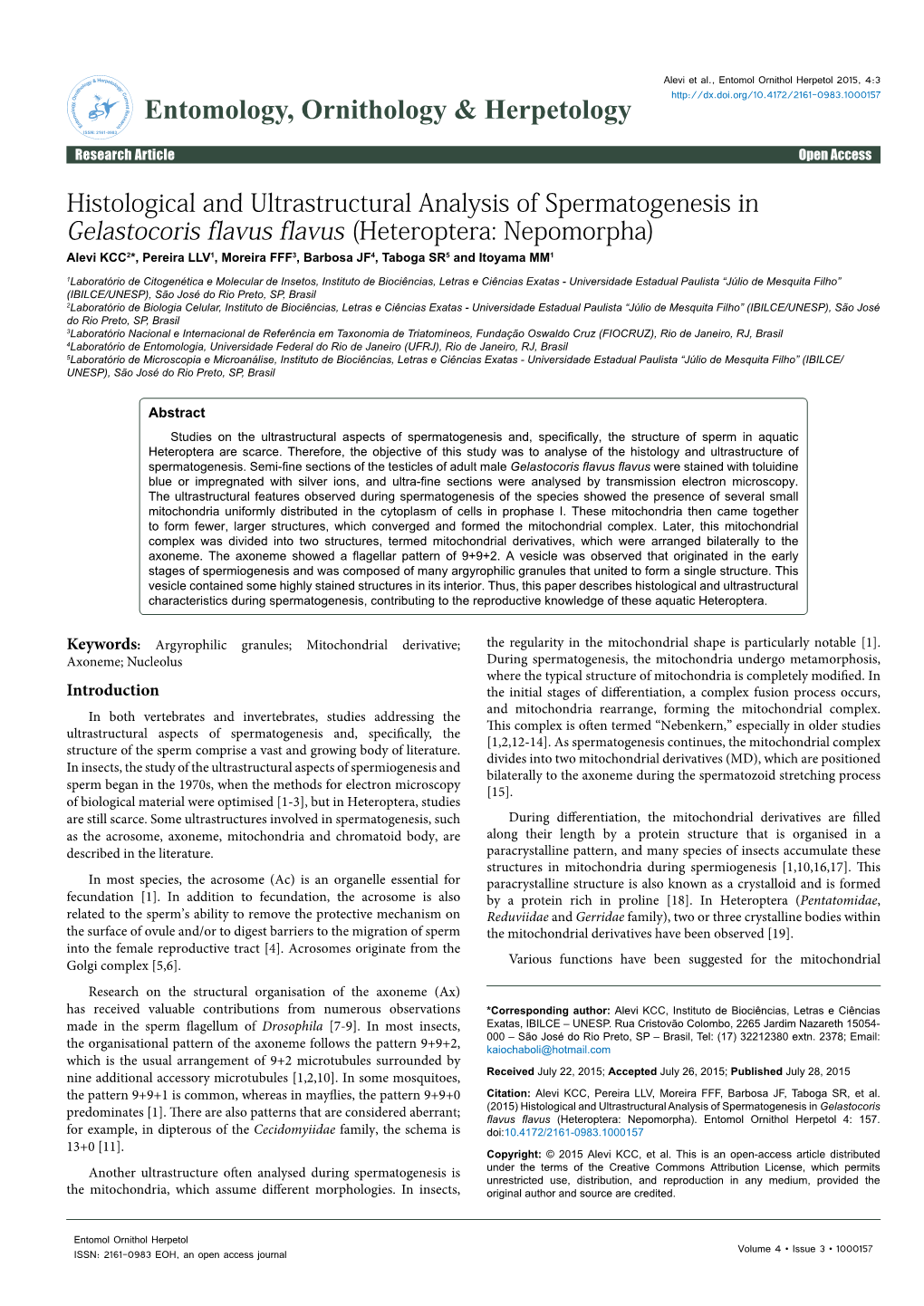 Histological and Ultrastructural Analysis Of