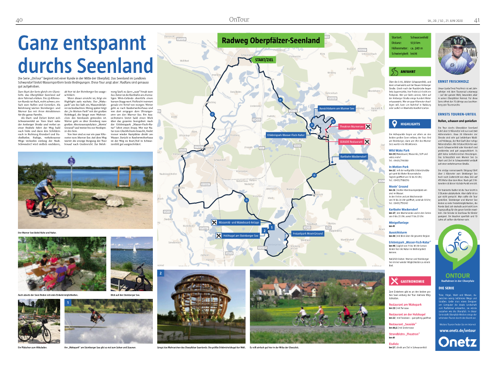 Radweg Oberpfälzer-Seenlandaltfalter Distanz: 57,0 Km Ganz Entspannt Kögl Höhenmeter: Ca