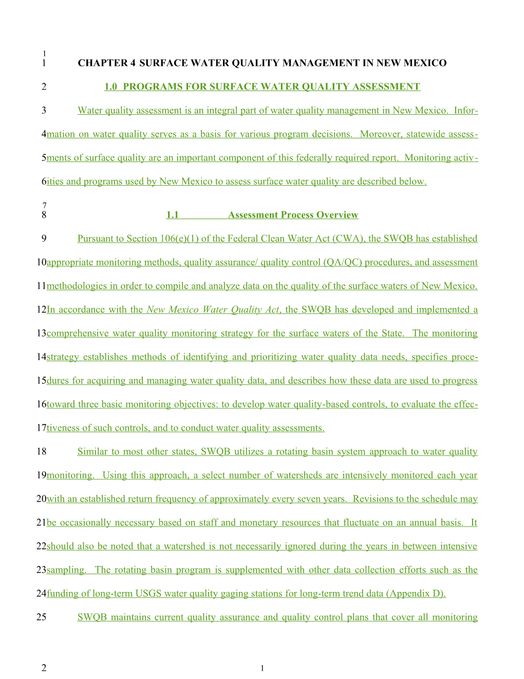 Chapter 4 Surface Water Quality Management in New Mexico