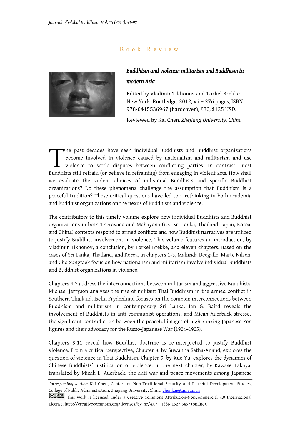 Review of Buddhism and Violence