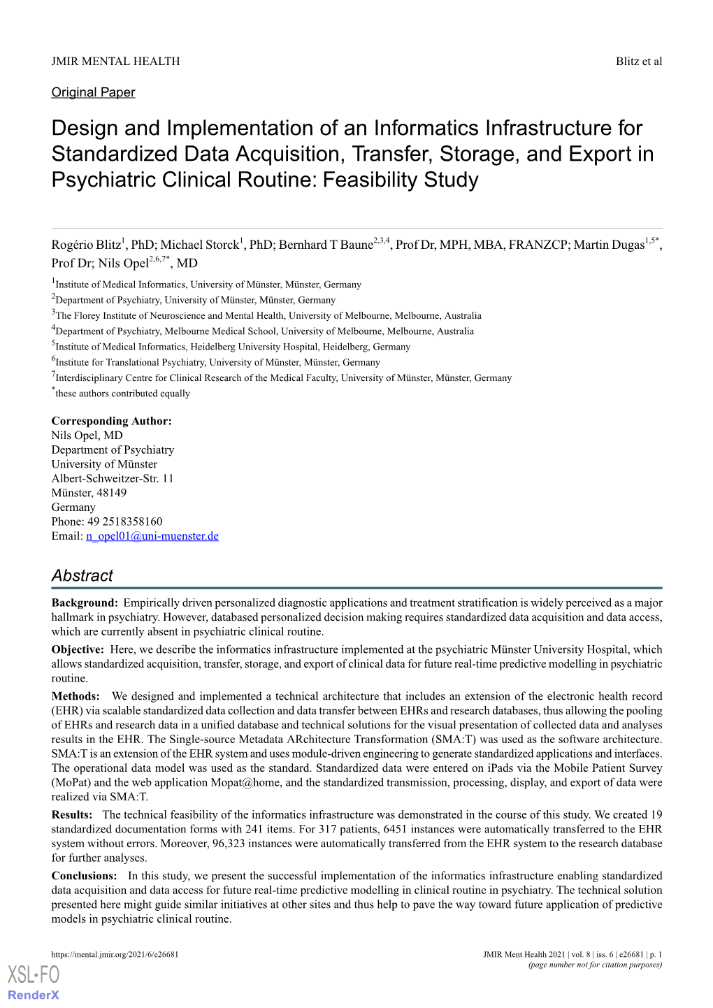 Design and Implementation of an Informatics Infrastructure For