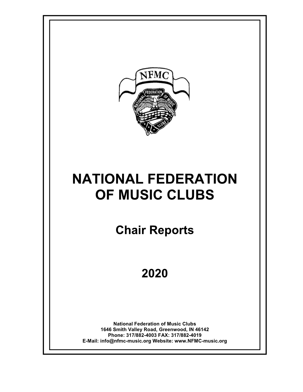 Chair Reports 2020