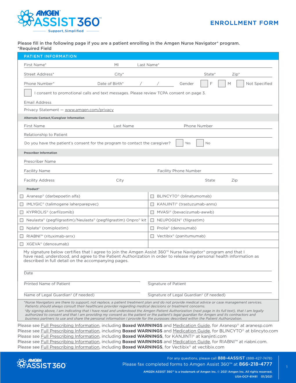 Assist360 Enrollment Form