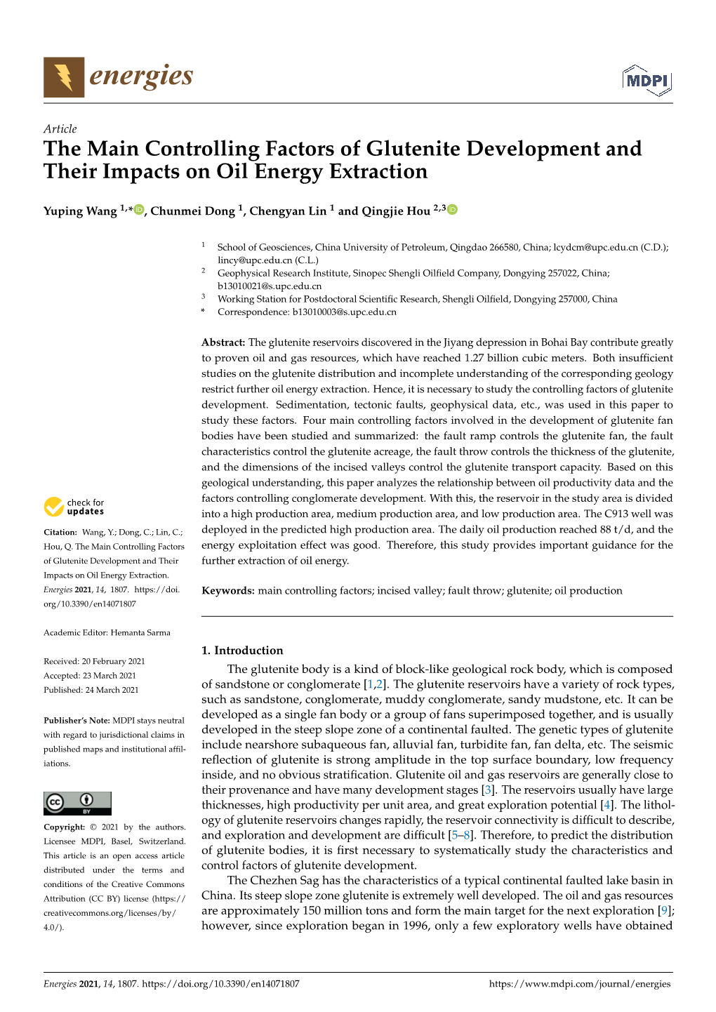 The Main Controlling Factors of Glutenite Development and Their Impacts on Oil Energy Extraction