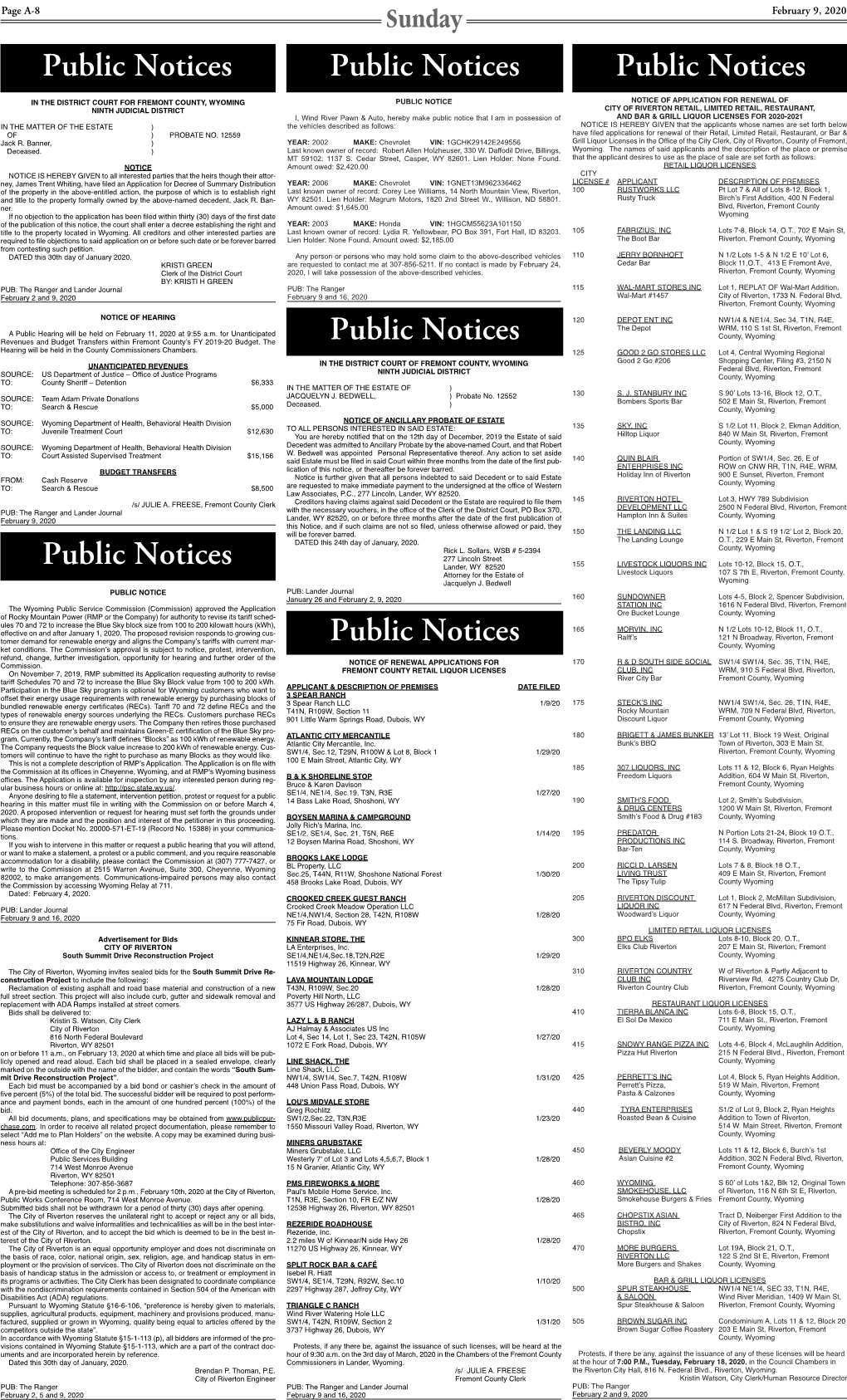 Public Notices Public Notices Public Notices Public