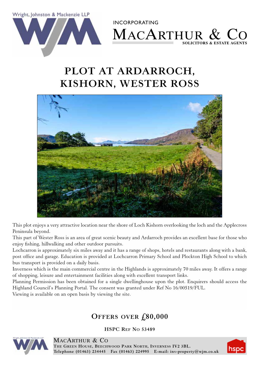 Plot at Ardarroch, Kishorn, Wester Ross