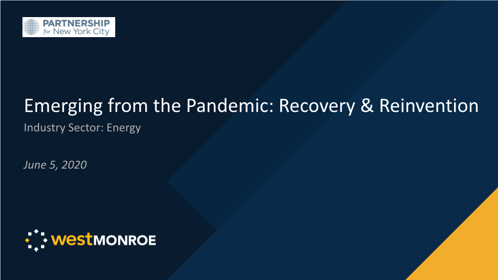 Emerging from the Pandemic: Recovery & Reinvention