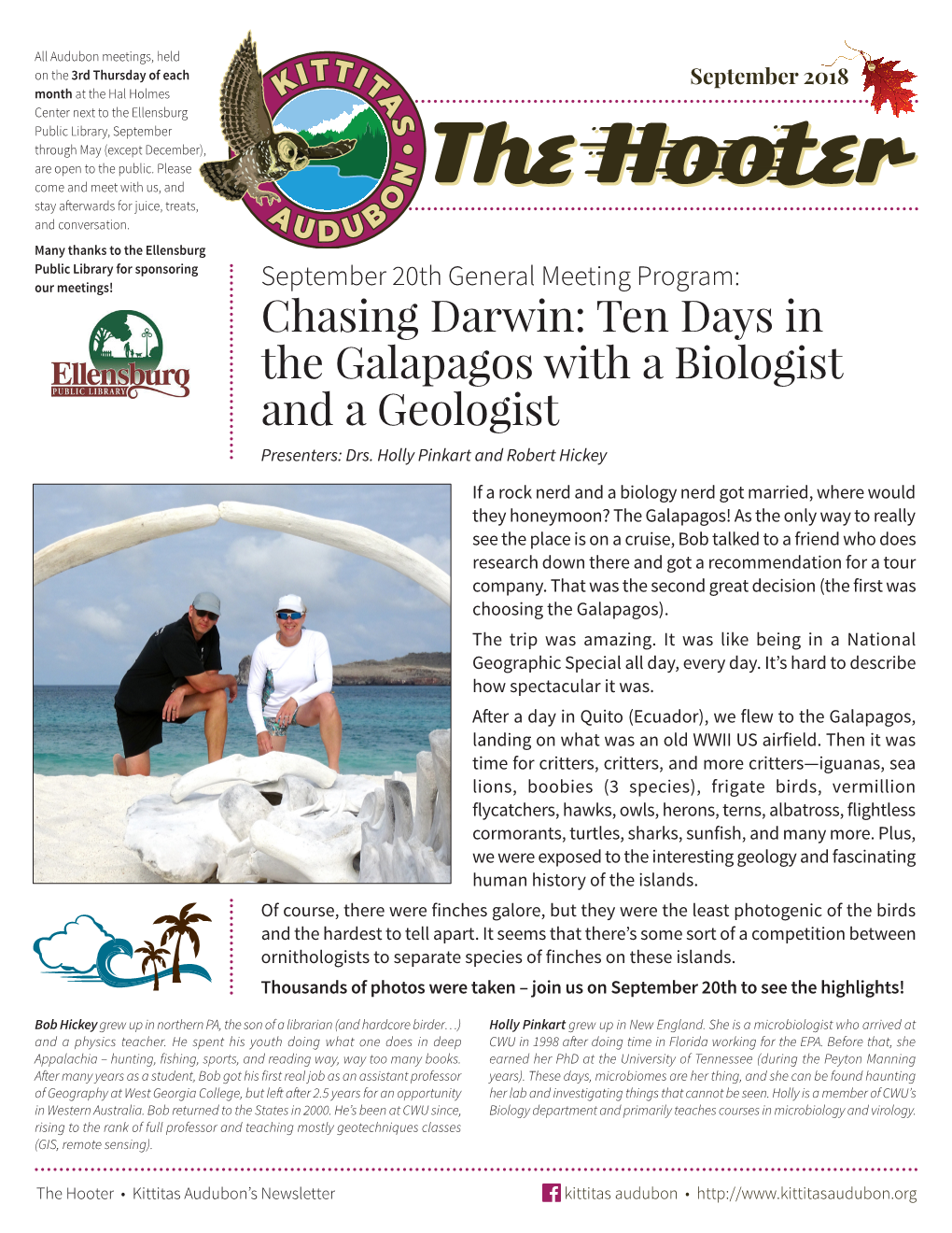 Chasing Darwin: Ten Days in the Galapagos with a Biologist and a Geologist Presenters: Drs