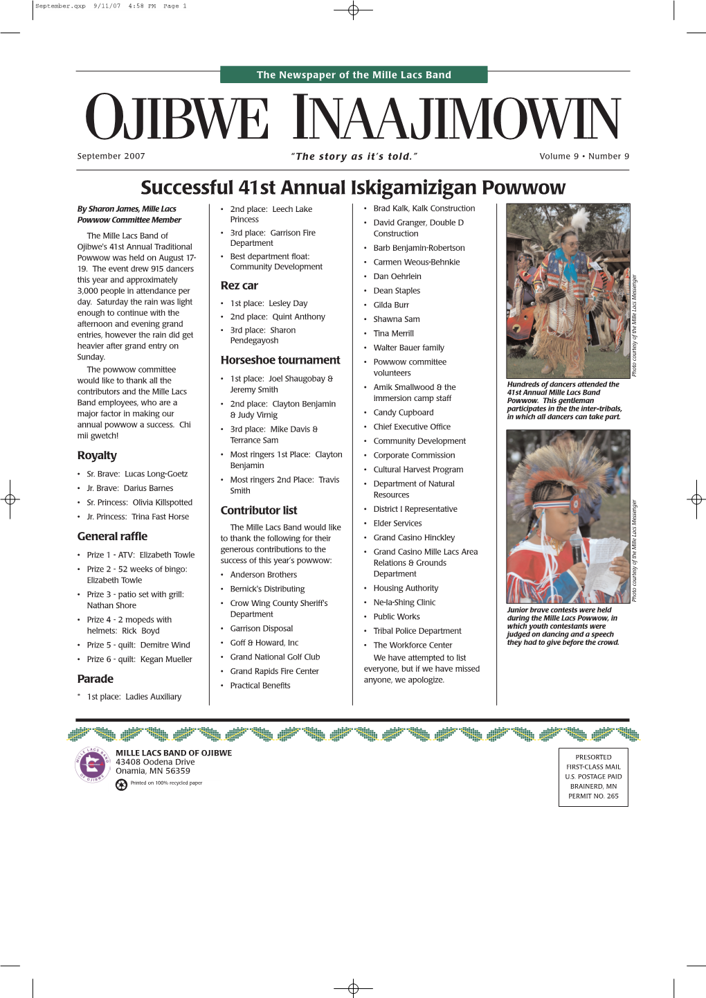 Successful 41St Annual Iskigamizigan Powwow