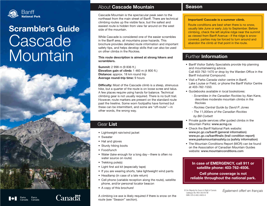 Scrambler's Guide Cascade Mountain