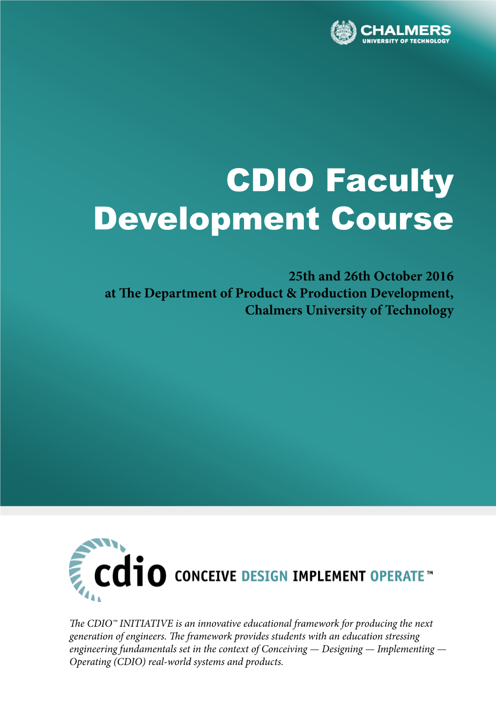 CDIO Faculty Development Course