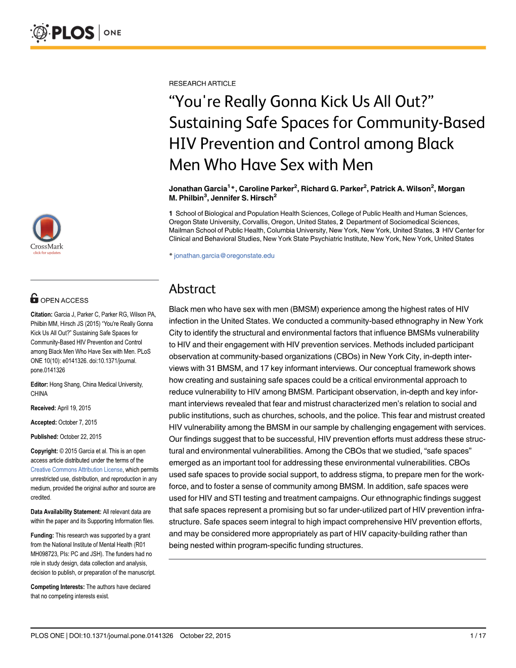 Sustaining Safe Spaces for Community-Based HIV Prevention and Control Among Black Men Who Have Sex with Men