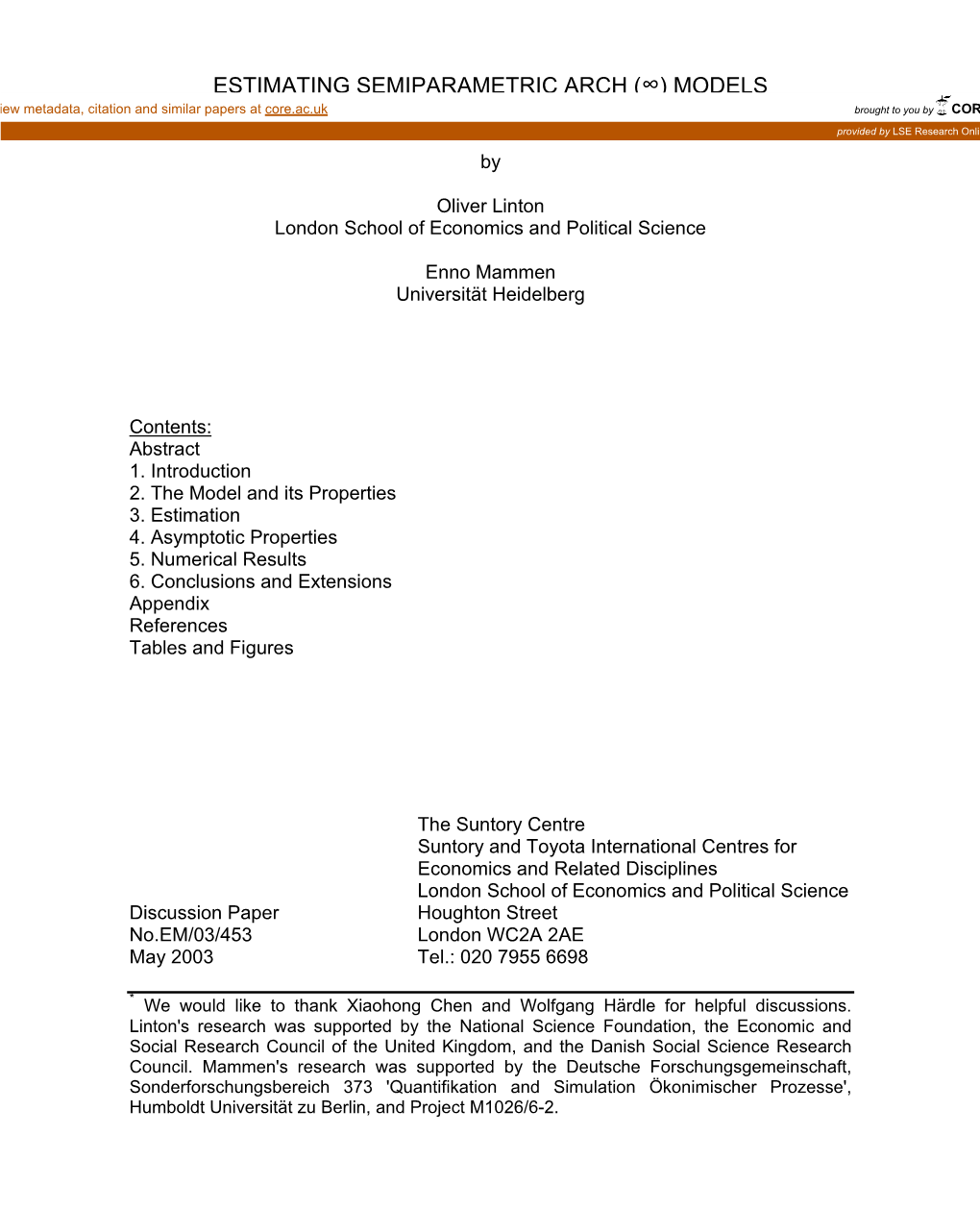 Estimating Semiparametric Arch (∞) Models by Kernel Smoothing Methods