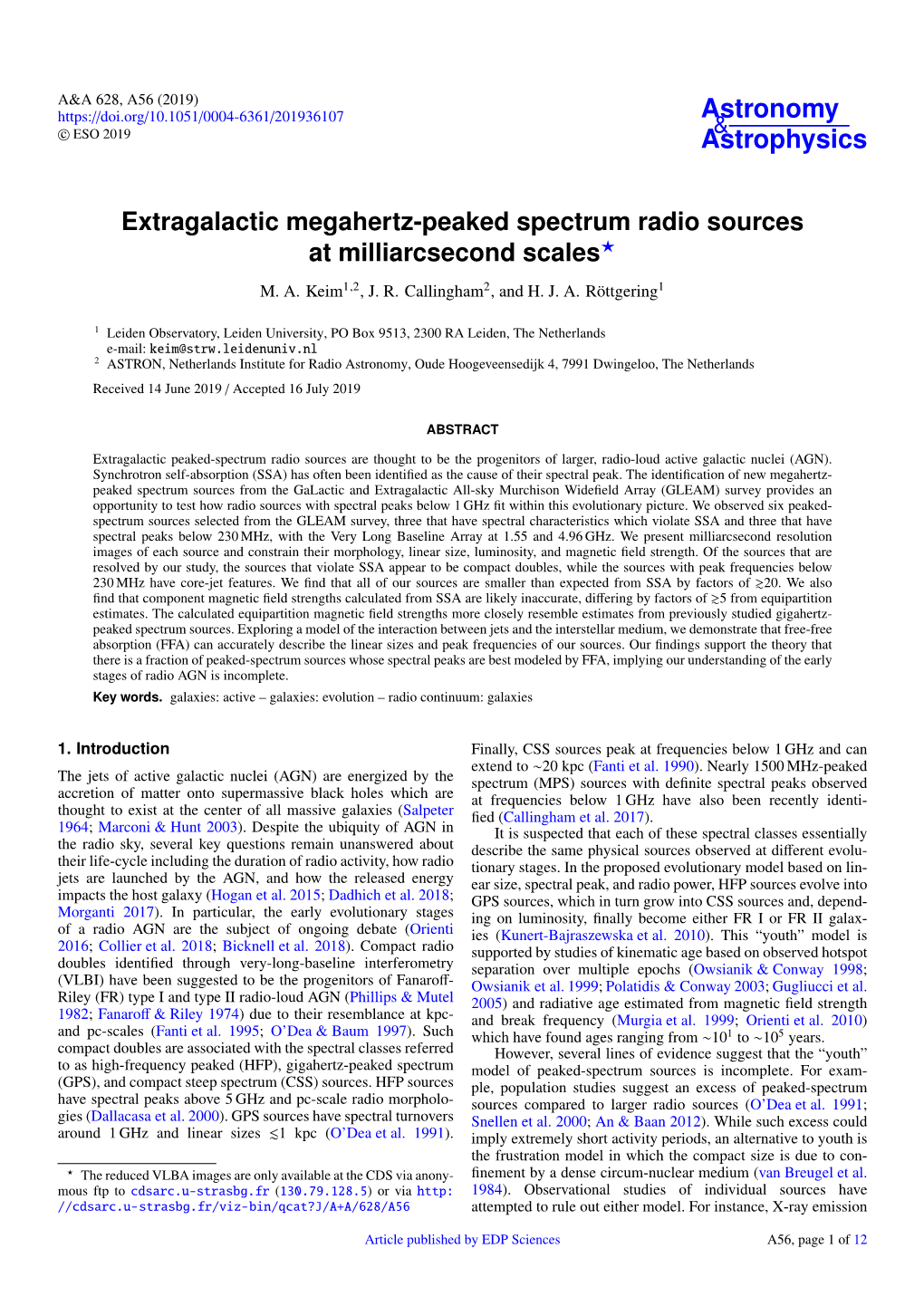 Extragalactic Megahertz-Peaked Spectrum Radio Sources at Milliarcsecond Scales? M