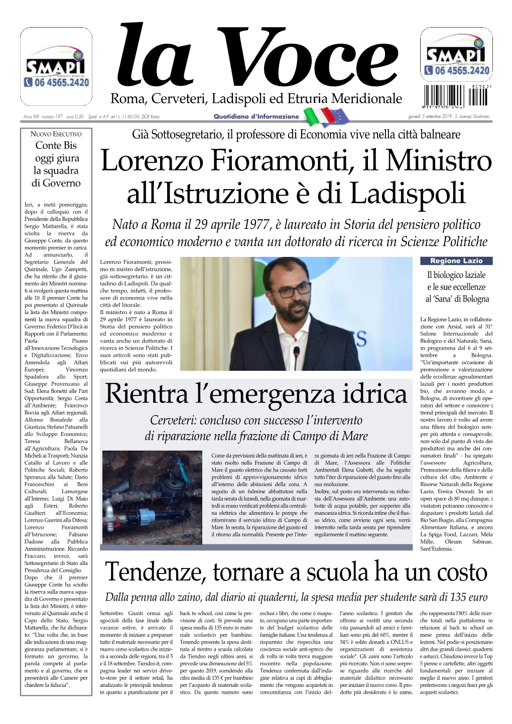 Lorenzo Fioramonti, Il Ministro All'istruzione È Di Ladispoli