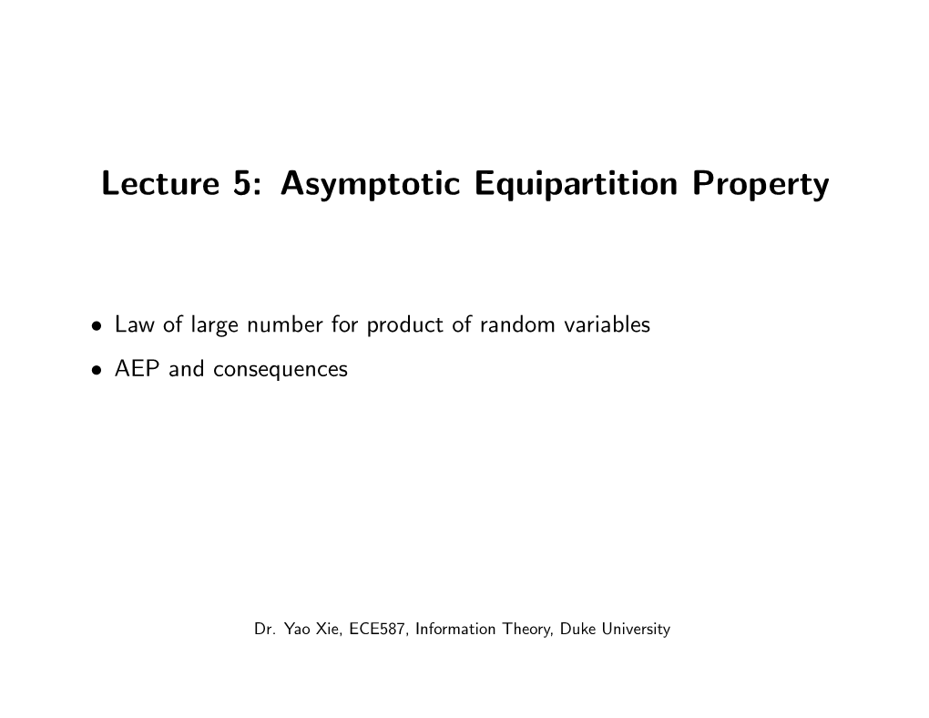 Asymptotic Equipartition Property