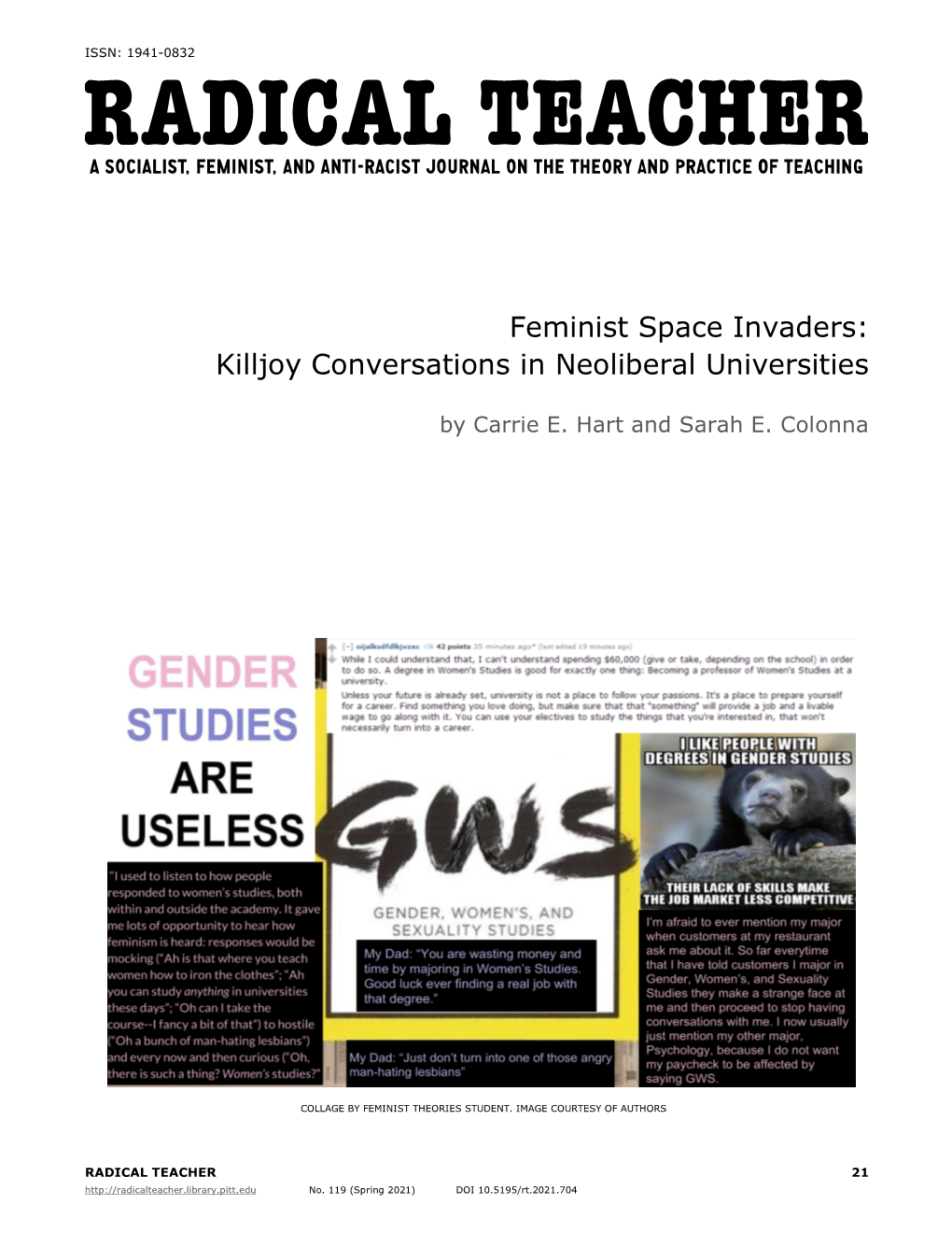 Feminist Space Invaders: Killjoy Conversations in Neoliberal Universities
