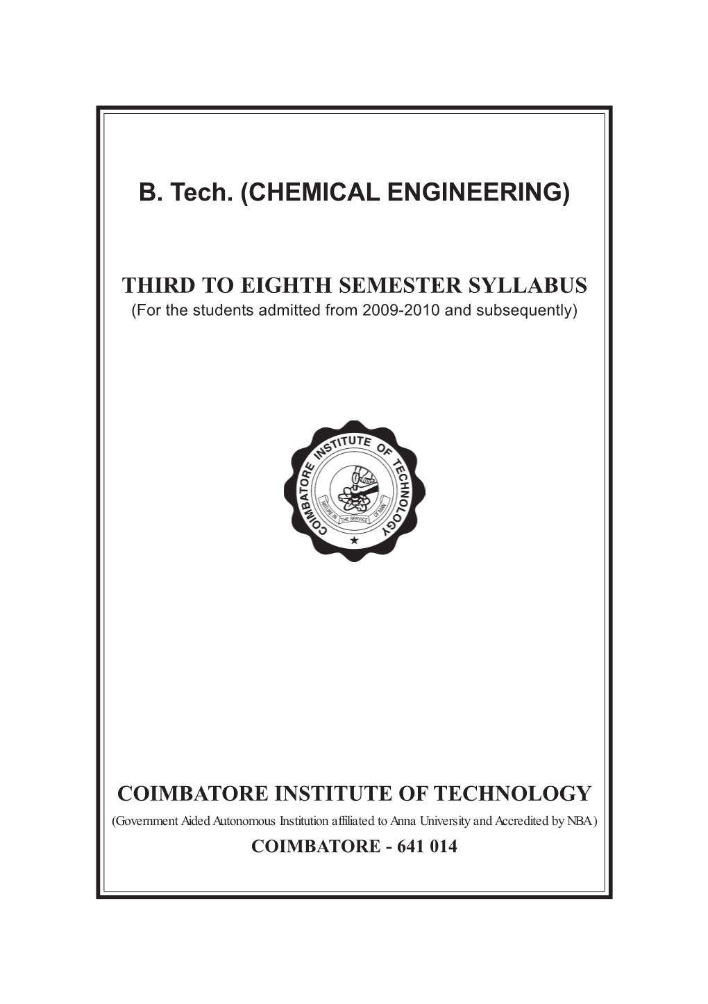 B. Tech. (CHEMICAL ENGINEERING)