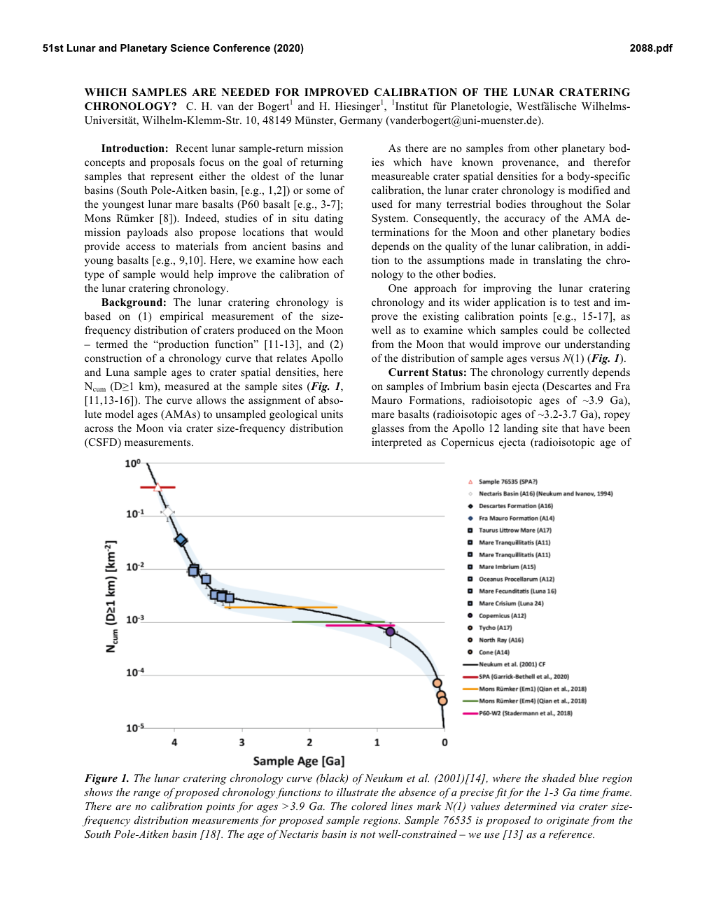 Which Samples Are Needed for Improved Calibration of the Lunar Cratering Chronology? C