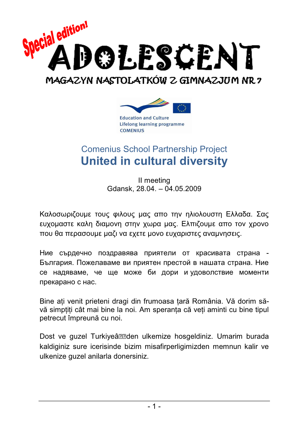 United in Cultural Diversity