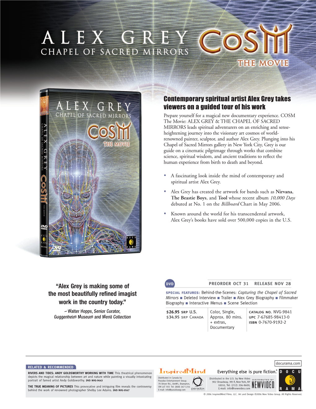 Contemporary Spiritual Artist Alex Grey Takes Viewers on a Guided Tour of His Work Prepare Yourself for a Magical New Documentary Experience