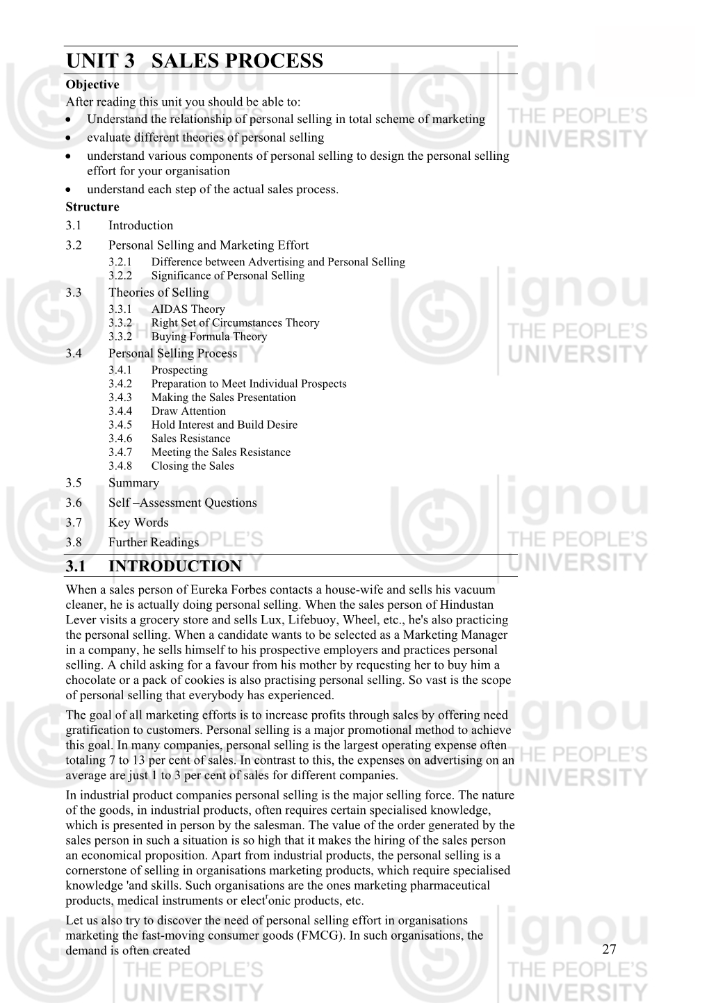 Unit 3 Sales Process