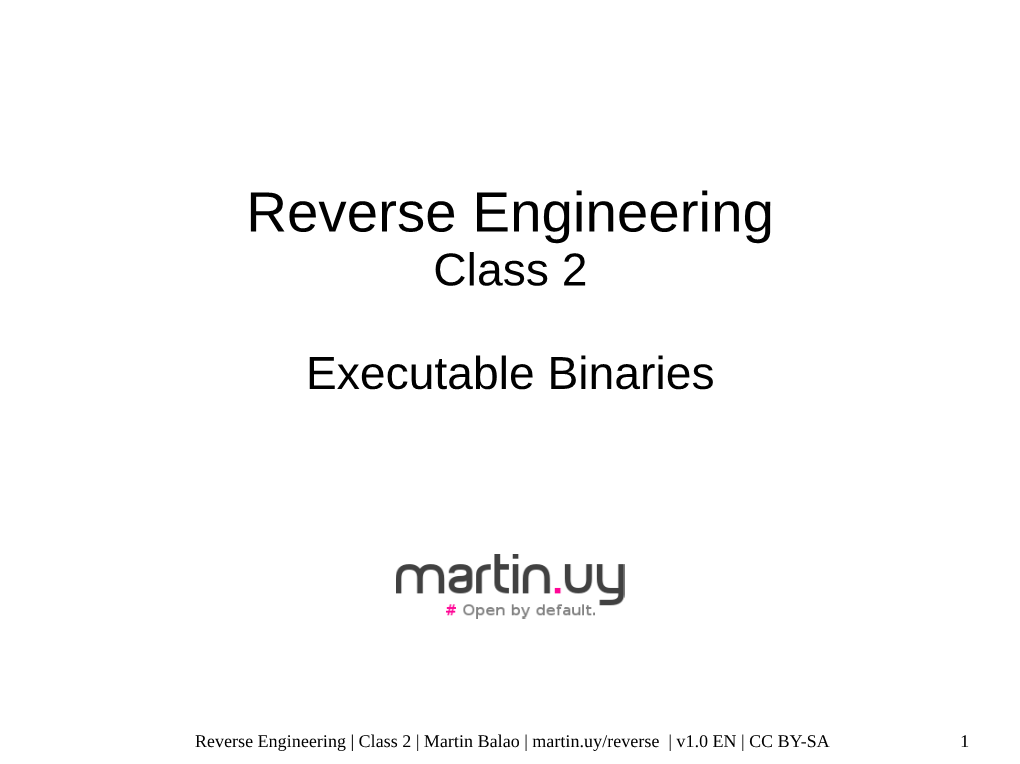 Reverse Engineering Class 2