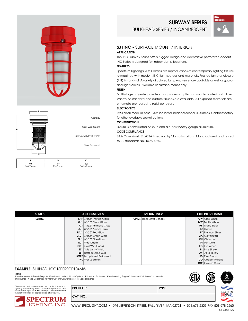 Subway Series Bulkhead Series / Incandescent