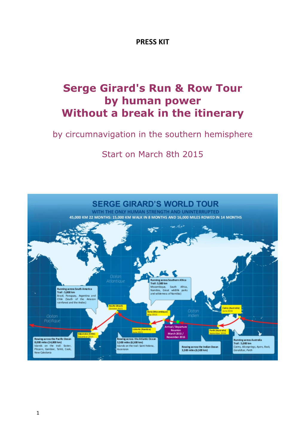Serge Girard's Run & Row Tour by Human Power Without a Break In