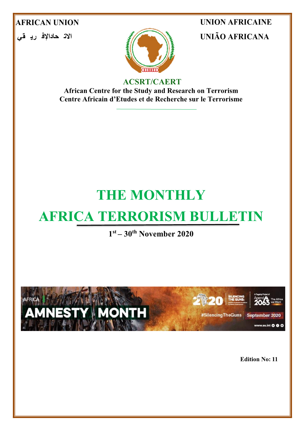 Monthly Africa Terrorism Bulletin-November 2020