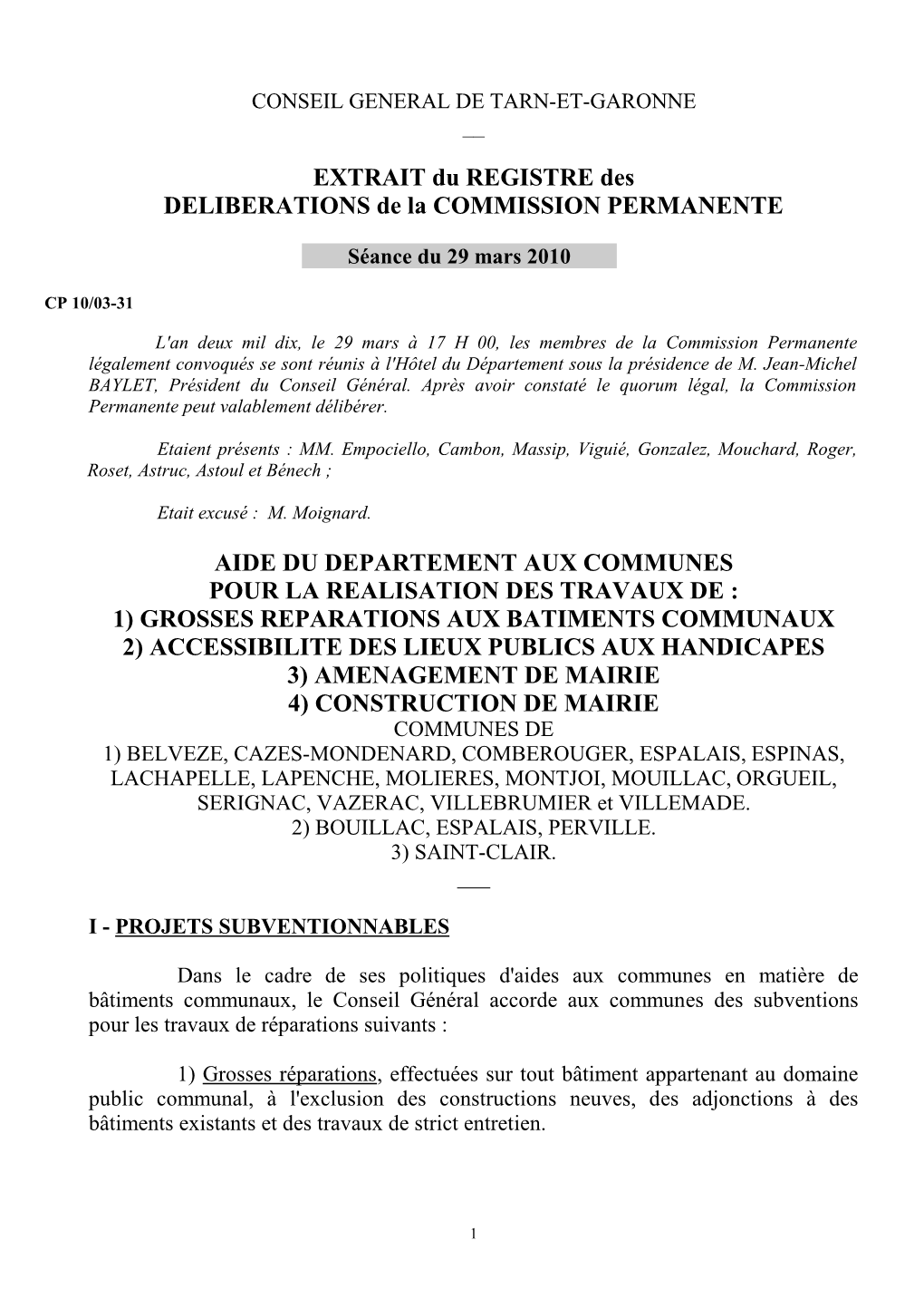 Grosses Réparations Aux Bâtiments Communaux