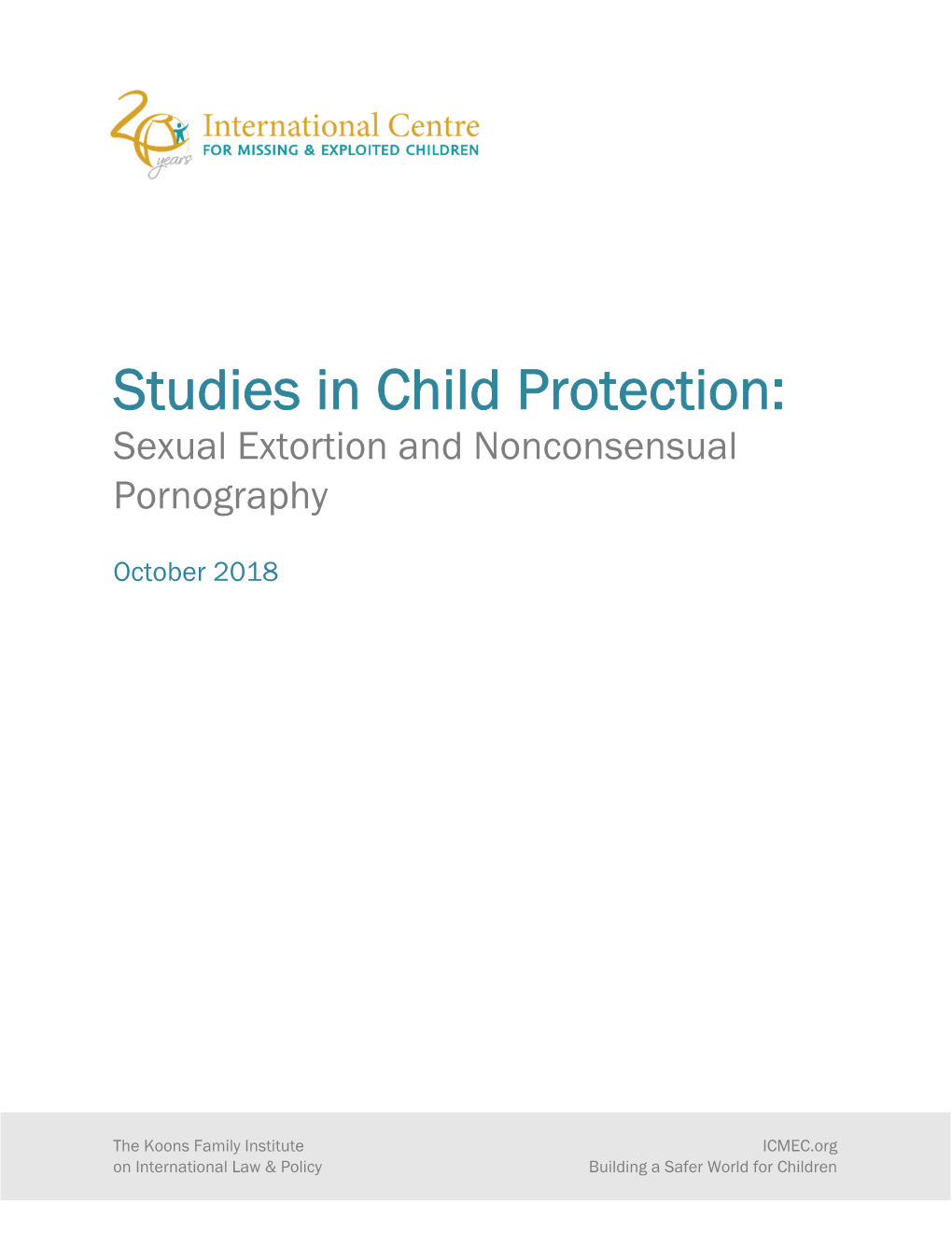 Studies in Child Protection: Sexual Extortion and Nonconsensual Pornography