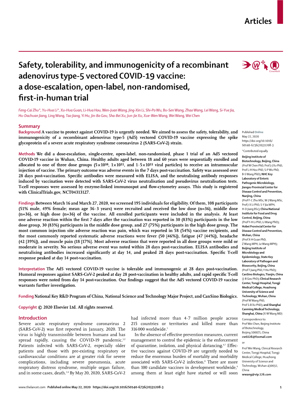 A Dose-Escalation, Open-Label, Non-Randomised, First-In-Human Trial