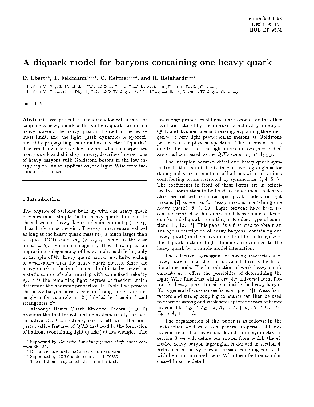 A Diquark Model for Baryons Containing One Heavy Quark