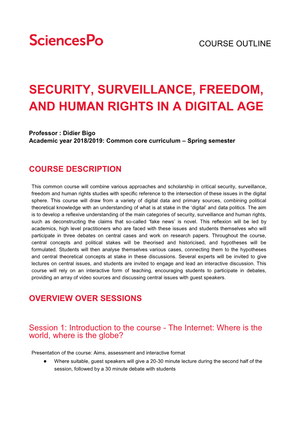 Security, Surveillance, Freedom and Human Rights in a Digital