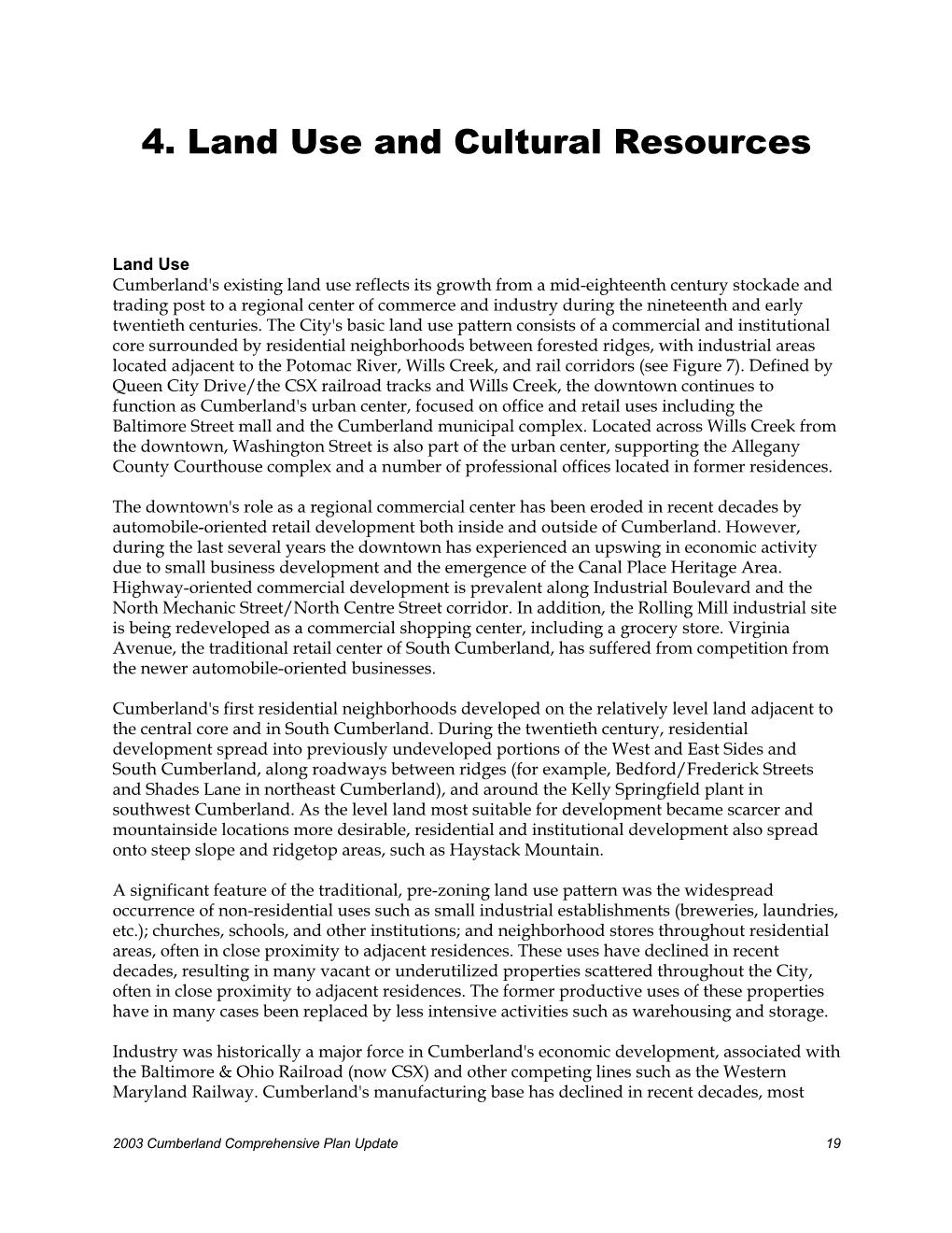 4. Land Use and Cultural Resources