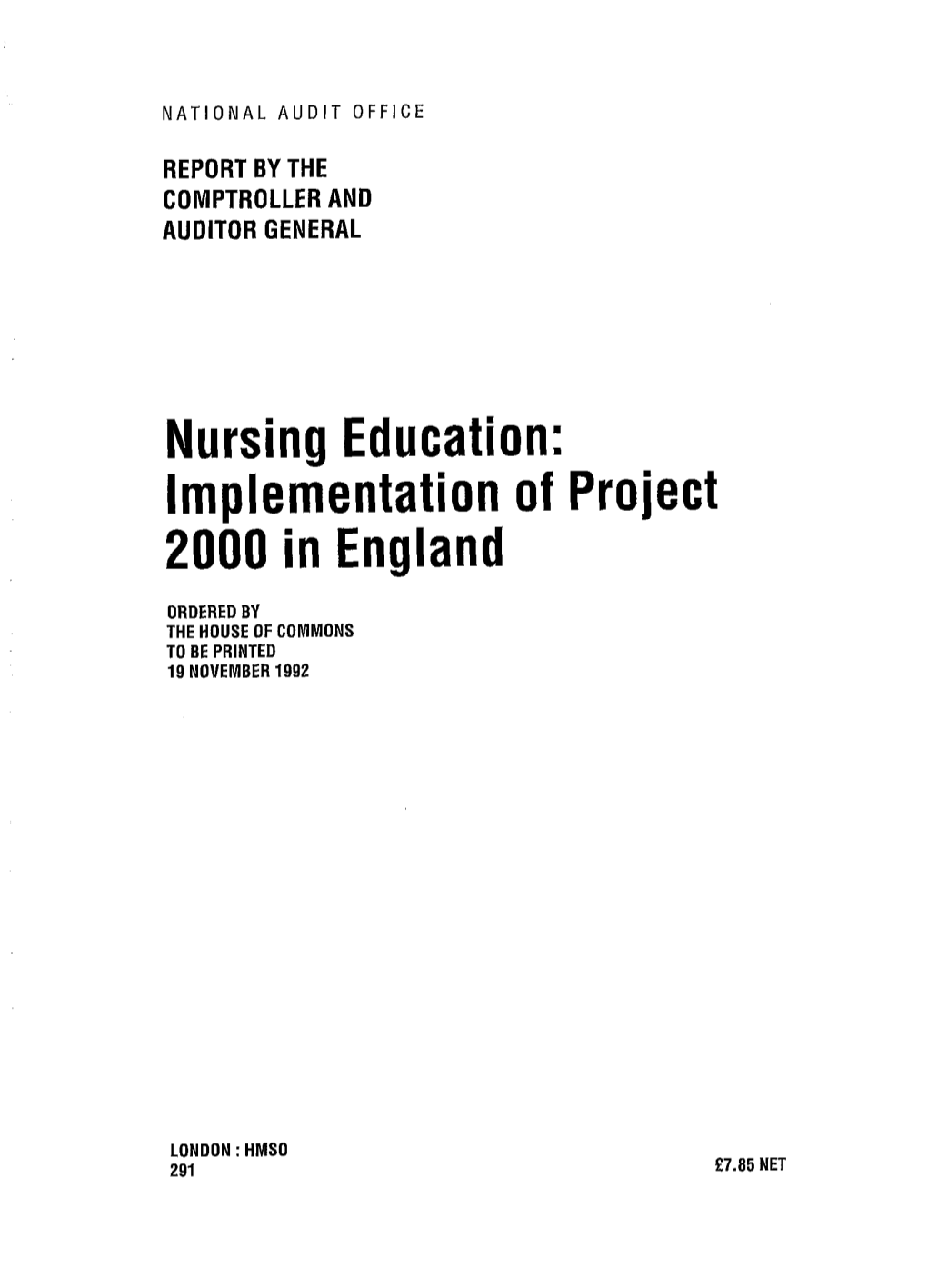 Nursing Education: Implementation of Project 2000 in England